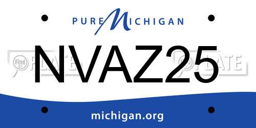 NVAZ25 Michigan License Plate