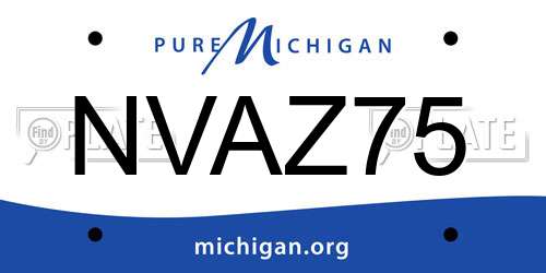 NVAZ75 Michigan License Plate