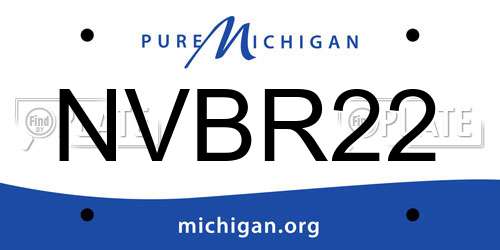 NVBR22 Michigan License Plate