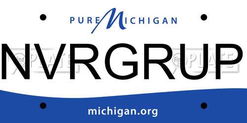 NVRGRUP Michigan License Plate