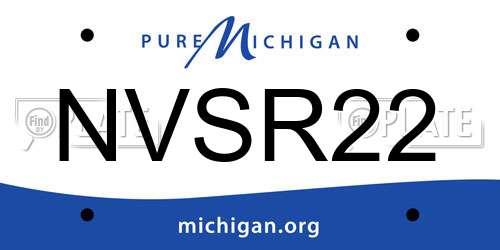 NVSR22 Michigan License Plate