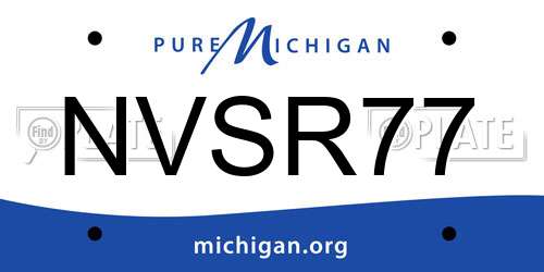 NVSR77 Michigan License Plate
