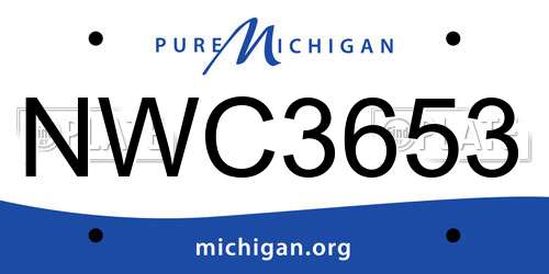 NWC3653 Michigan License Plate