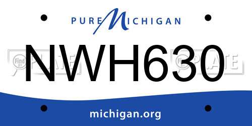 NWH630 Michigan License Plate