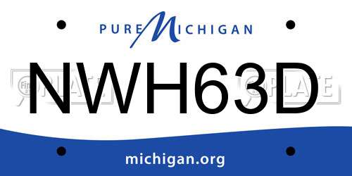 NWH63D Michigan License Plate