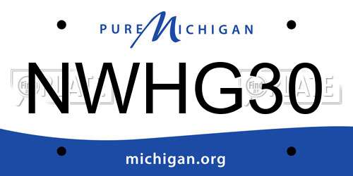 NWHG30 Michigan License Plate