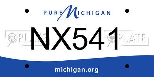 NX541 Michigan License Plate