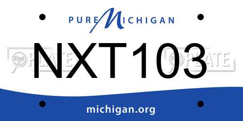 NXT103 Michigan License Plate
