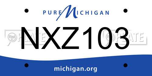 NXZ103 Michigan License Plate