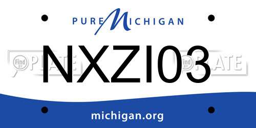 NXZI03 Michigan License Plate