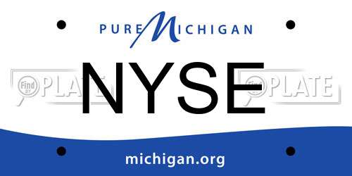 NYSE Michigan License Plate