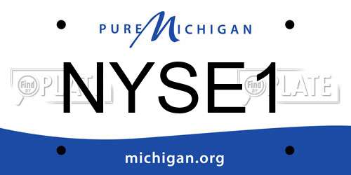 NYSE1 Michigan License Plate