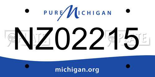 NZ02215 Michigan License Plate