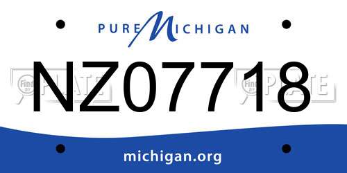 NZ07718 Michigan License Plate