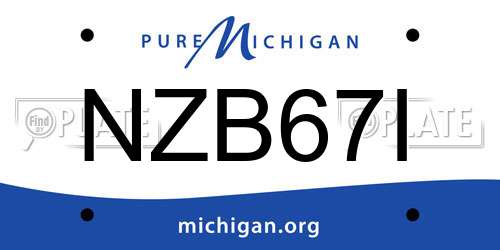 NZB67I Michigan License Plate
