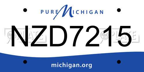 NZD7215 Michigan License Plate