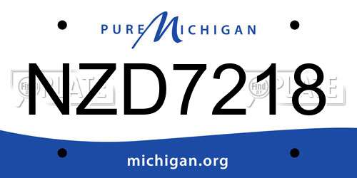 NZD7218 Michigan License Plate