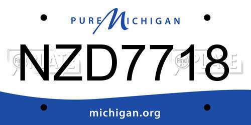 NZD7718 Michigan License Plate