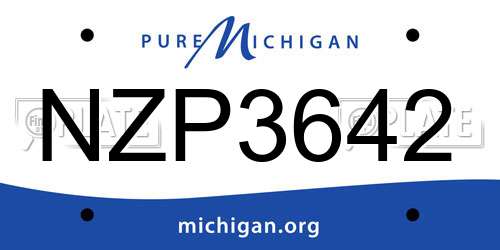 NZP3642 Michigan License Plate