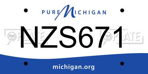 NZS671 Michigan License Plate