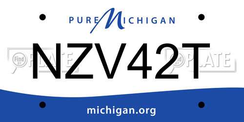 NZV42T Michigan License Plate