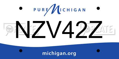 NZV42Z Michigan License Plate