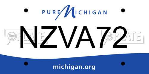 NZVA72 Michigan License Plate