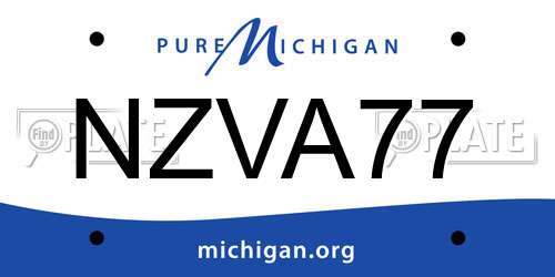 NZVA77 Michigan License Plate