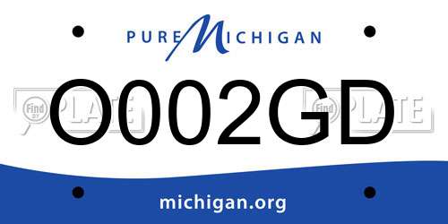 O002GD Michigan License Plate