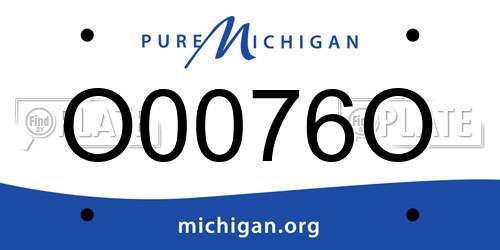 O0076O Michigan License Plate