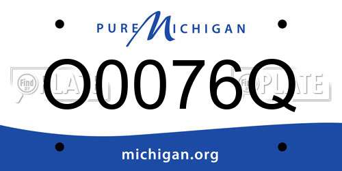 O0076Q Michigan License Plate