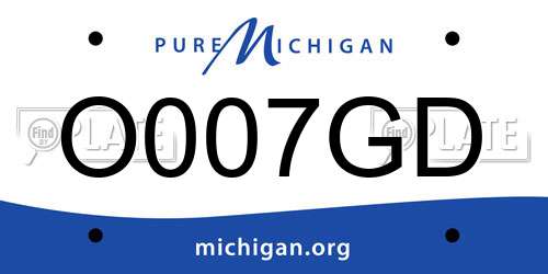 O007GD Michigan License Plate
