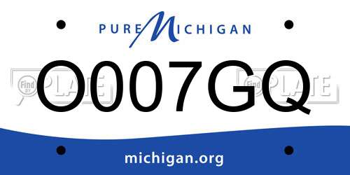 O007GQ Michigan License Plate