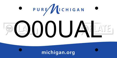 O00UAL Michigan License Plate
