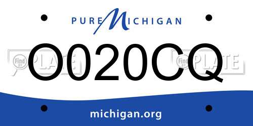 O020CQ Michigan License Plate