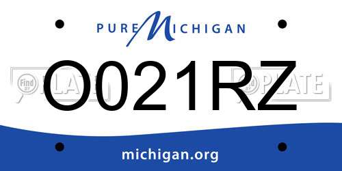 O021RZ Michigan License Plate