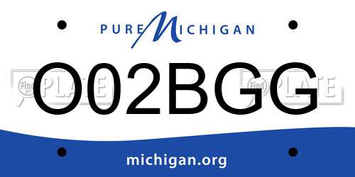 O02BGG Michigan License Plate