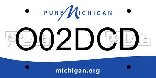 O02DCD Michigan License Plate