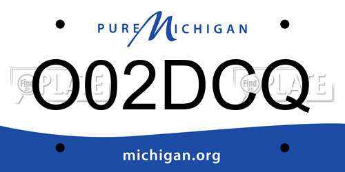 O02DCQ Michigan License Plate