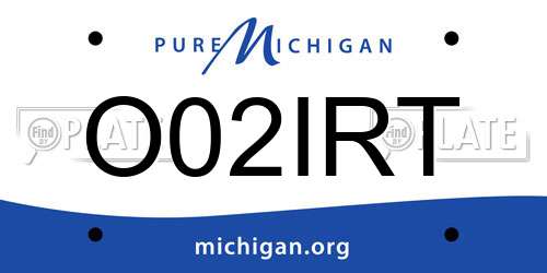 O02IRT Michigan License Plate