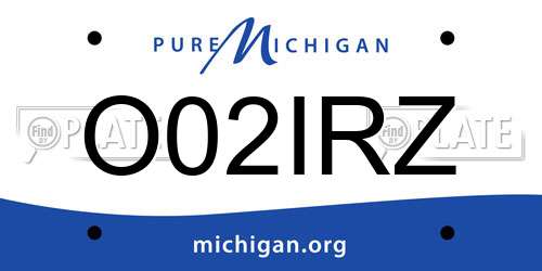 O02IRZ Michigan License Plate