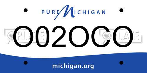 O02OCO Michigan License Plate