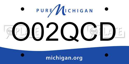 O02QCD Michigan License Plate