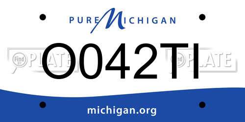 O042TI Michigan License Plate