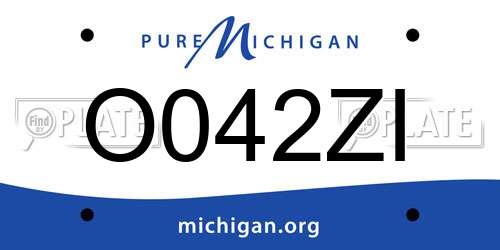 O042ZI Michigan License Plate