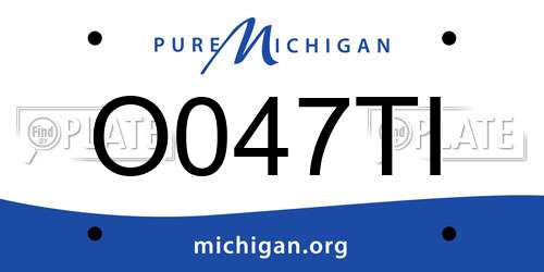 O047TI Michigan License Plate