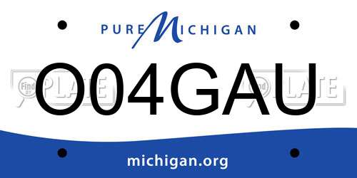 O04GAU Michigan License Plate