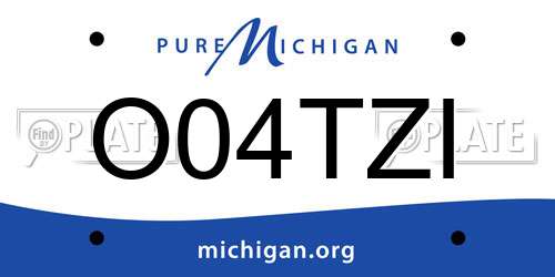 O04TZI Michigan License Plate