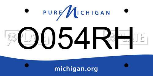 O054RH Michigan License Plate