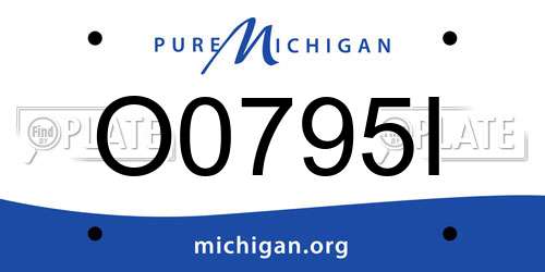 O0795I Michigan License Plate